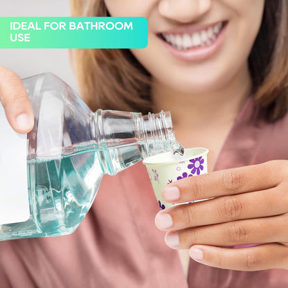 JOLLY PARTY 600 Pack 3oz Disposable Bathroom Cups, Paper Mouthwash Cups