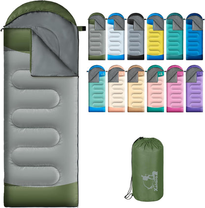 Sleeping Bags for Adults Kids - 3 Season Cold&Warm Weather Waterproof Camping Sleeping Bag - Lightweight Sleeping Bags for Camping Hiking Outdoor Travel