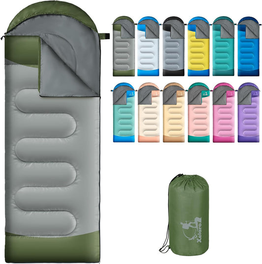 Sleeping Bags for Adults Kids - 3 Season Cold&Warm Weather Waterproof Camping Sleeping Bag - Lightweight Sleeping Bags for Camping Hiking Outdoor Travel