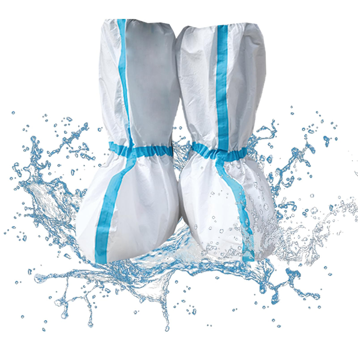 14 PCS(7 Pairs) Hazmat Shoe Covers Disposable & Boot Foot covers,Reusable,Non-slip,Waterproof for booties White 18inches Tall