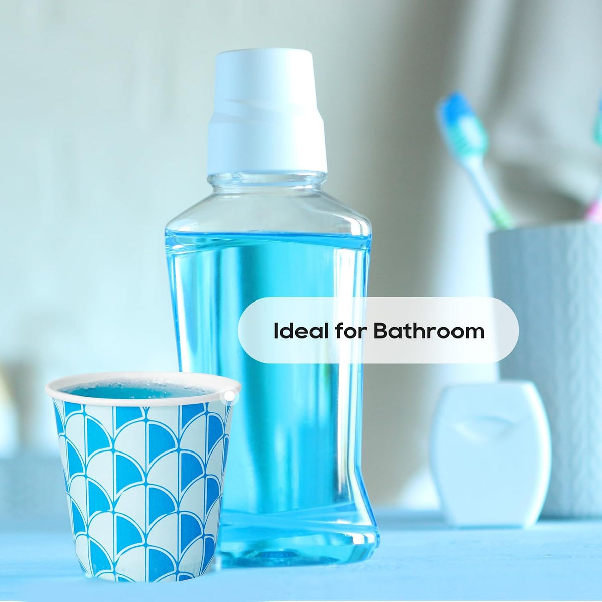 JOLLY PARTY 1800Pack 3oz Small Paper Mouthwash Cups Disposable Bathroom Cup
