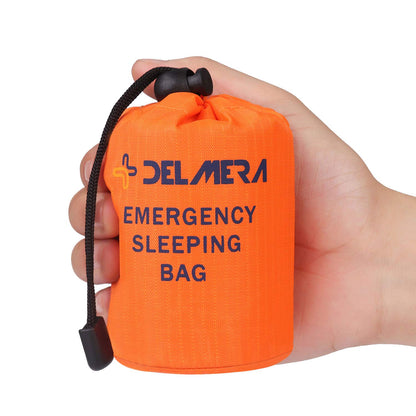 Emergency Sleeping Bag, Lightweight Survival Sleeping Bags Waterproof Thermal Emergency Blanket, Bivy Sack Survival Gear for Outdoor Adventure, Camping, Hiking, Orange, Green