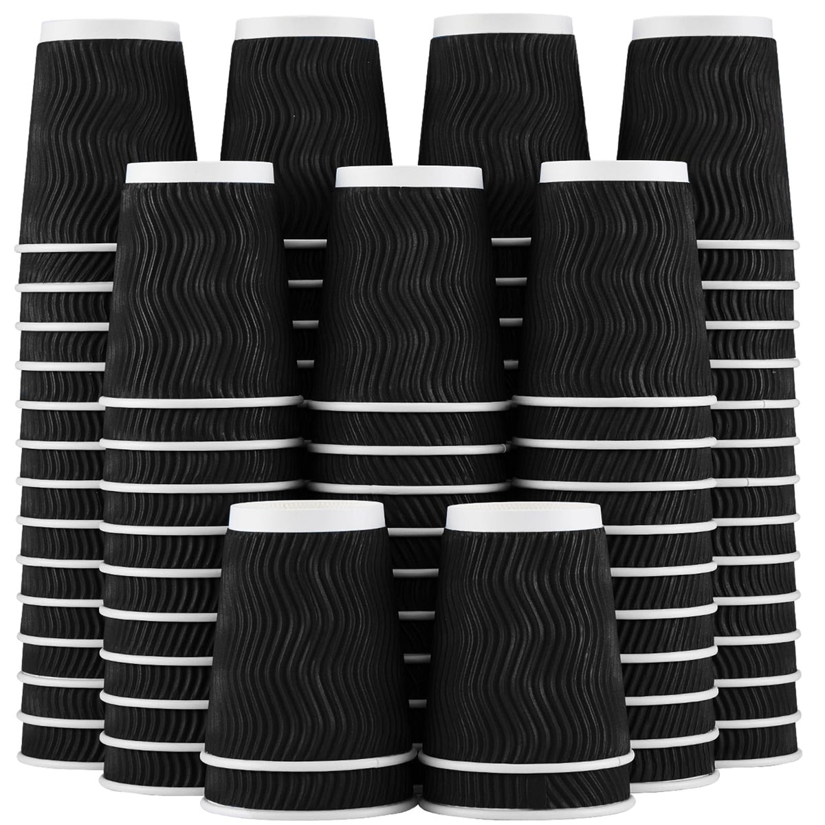 Lamosi 100 Pack Coffee Cups 12 oz, Disposable Paper Coffee Cups No Lids