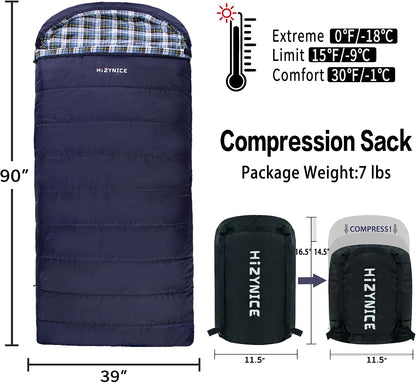 HiZYNICE Sleeping Bags for Adults XXL Cold Weather