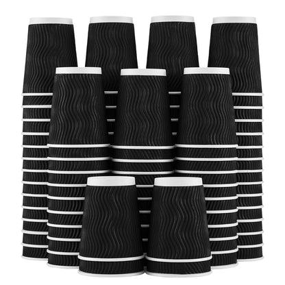 Lamosi Coffee Cups 12 oz 120 Pack Disposable Paper Coffee Cups Insulated