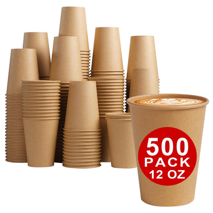 Lamosi 200 Pack 8 oz Kraft Paper Cups, Brown Disposable Paper Coffee Cups