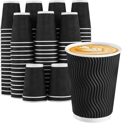 Lamosi 100 Pack Coffee Cups 12 oz, Disposable Paper Coffee Cups No Lids