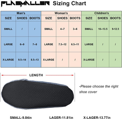 PlasMaller 5 Pairs Non Slip Washable Reusable Shoes Covers For Household Thickened Boots, Grey, XL