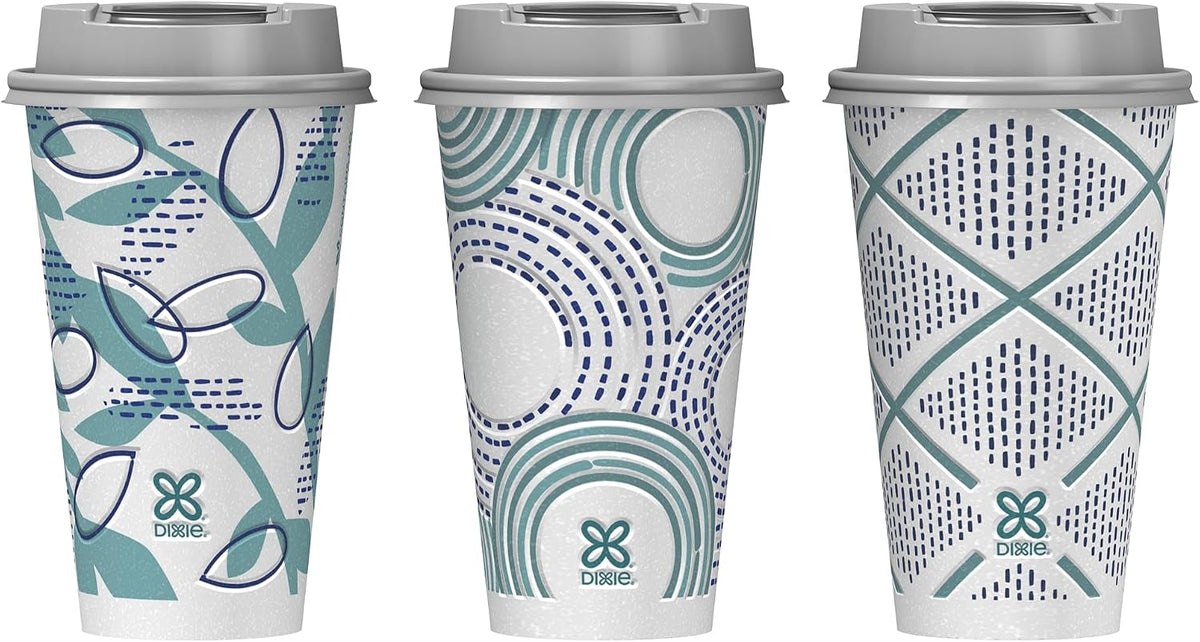 Dixie To Go Disposable Coffee Cups With Lids, 16 oz Paper Cups, 108 Count