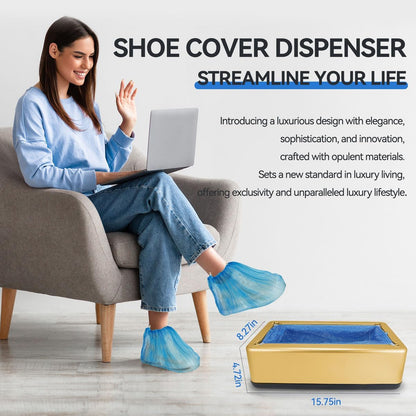 Automatic Shoe Cover Dispenser 200pcs Non‑Slip Waterproof Disposable Covers