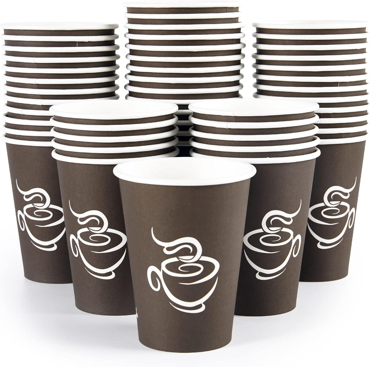 LITOPAK 240 Pack 12 oz Paper Cups, Brown Disposable Hot Coffee Cups