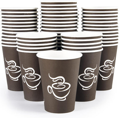 LITOPAK 240 Pack 12 oz Paper Cups, Brown Disposable Hot Coffee Cups