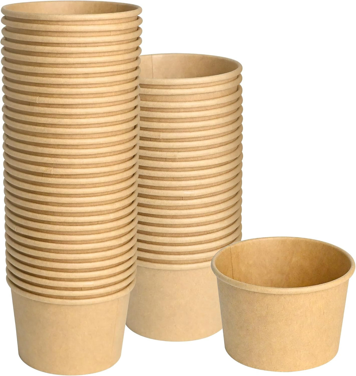 ESSENTIAL Paper Ice Cream Cups, 50 Pcs 8oz Paper Snack Bowls