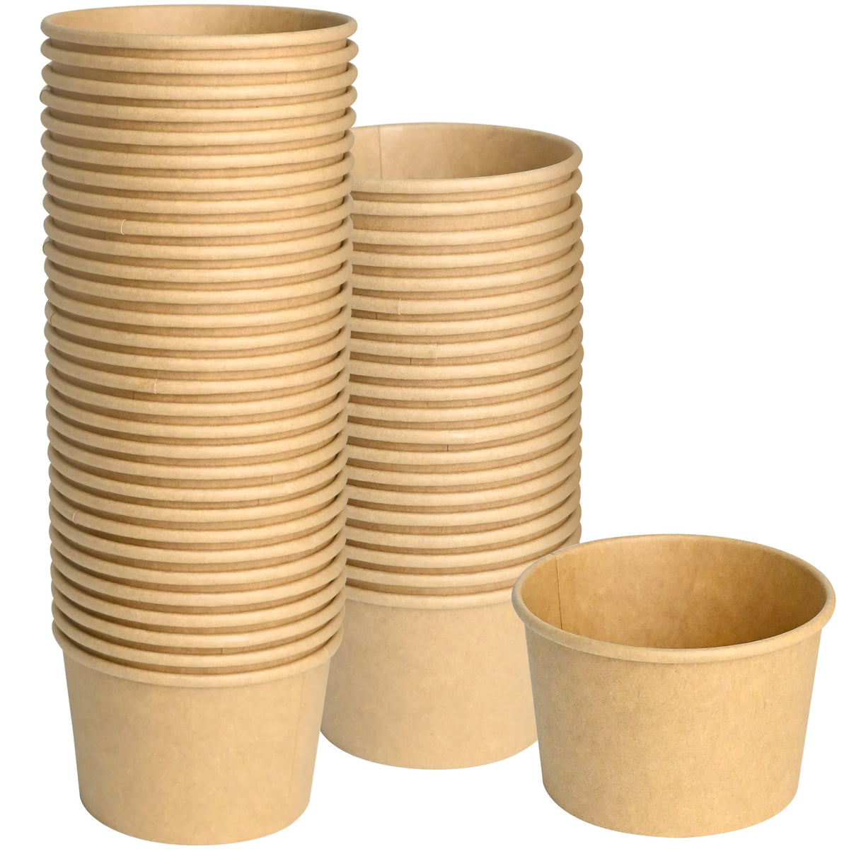 ESSENTIAL Paper Ice Cream Cups, 50 Pcs 8oz Paper Snack Bowls