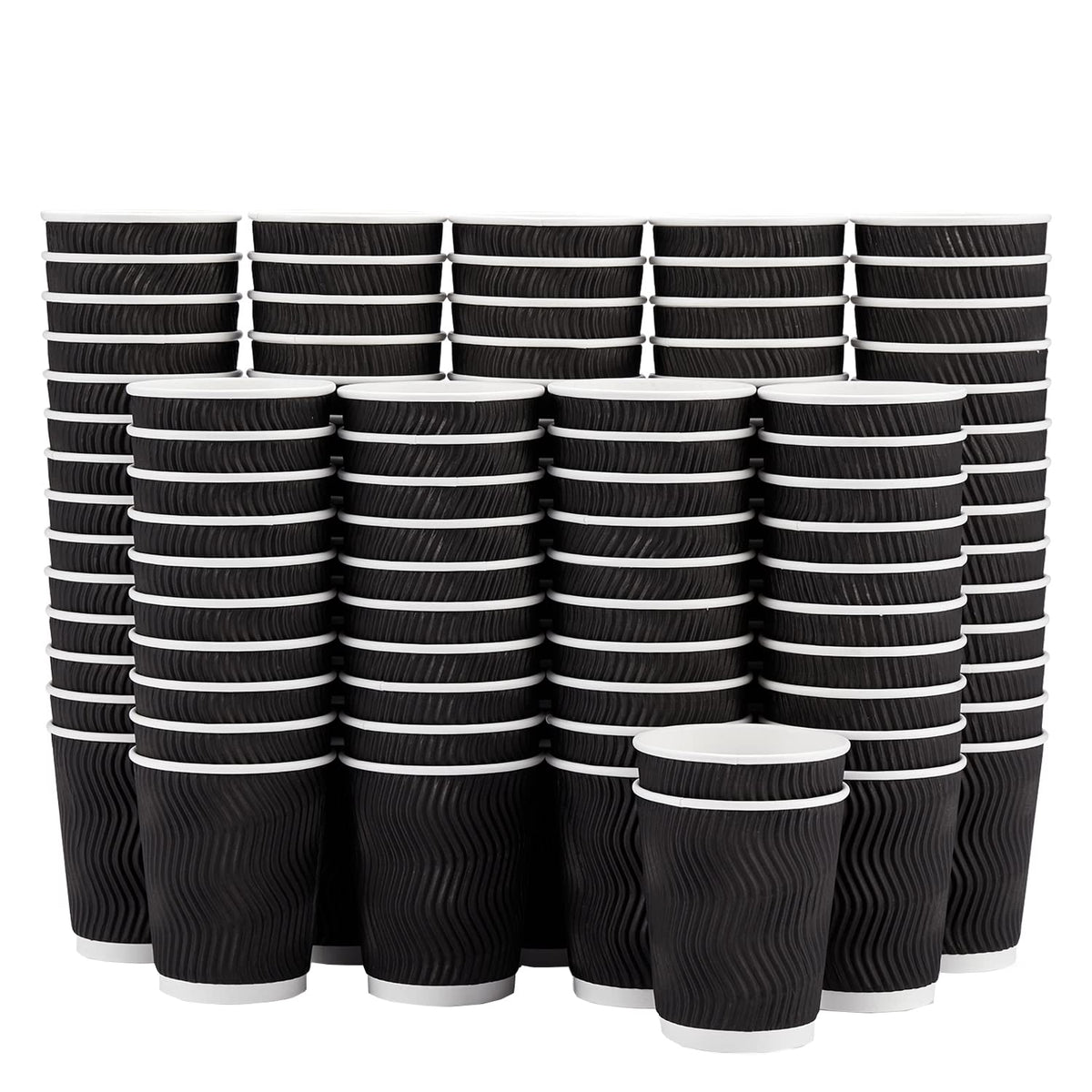 Lamosi Coffee Cups 12 oz 120 Pack Disposable Paper Coffee Cups Insulated
