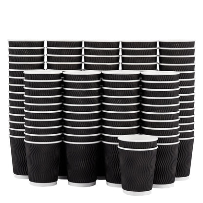 Lamosi Coffee Cups 12 oz 120 Pack Disposable Paper Coffee Cups Insulated