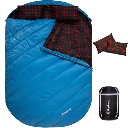 KingCamp Double Sleeping Bag for Adults, Queen Size 2 Person Sleeping Bag