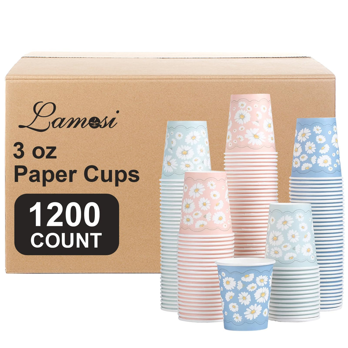 Lamosi 300 Pack 5 oz Paper Cups, Disposable Small Bathroom Water Cups