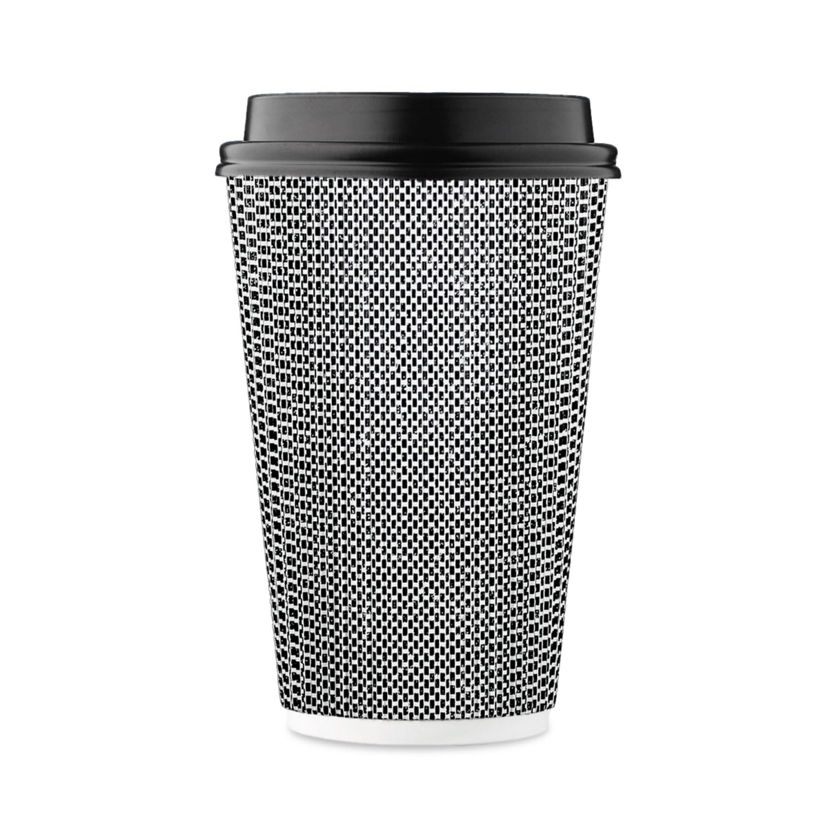 16 oz Disposable Paper Coffee Cups with Lids Insulated Double-Walled Togo