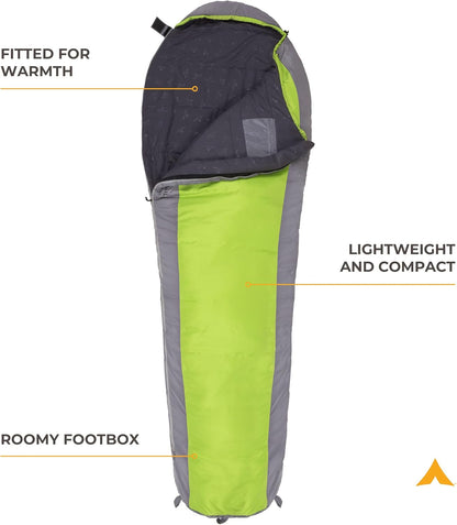 Teton 20F and 5F Degree Sleeping Bag; Lightweight, Warm Weather Mummy Sleeping Bags for Adults and Kids, Camping, Backpacking, Hiking