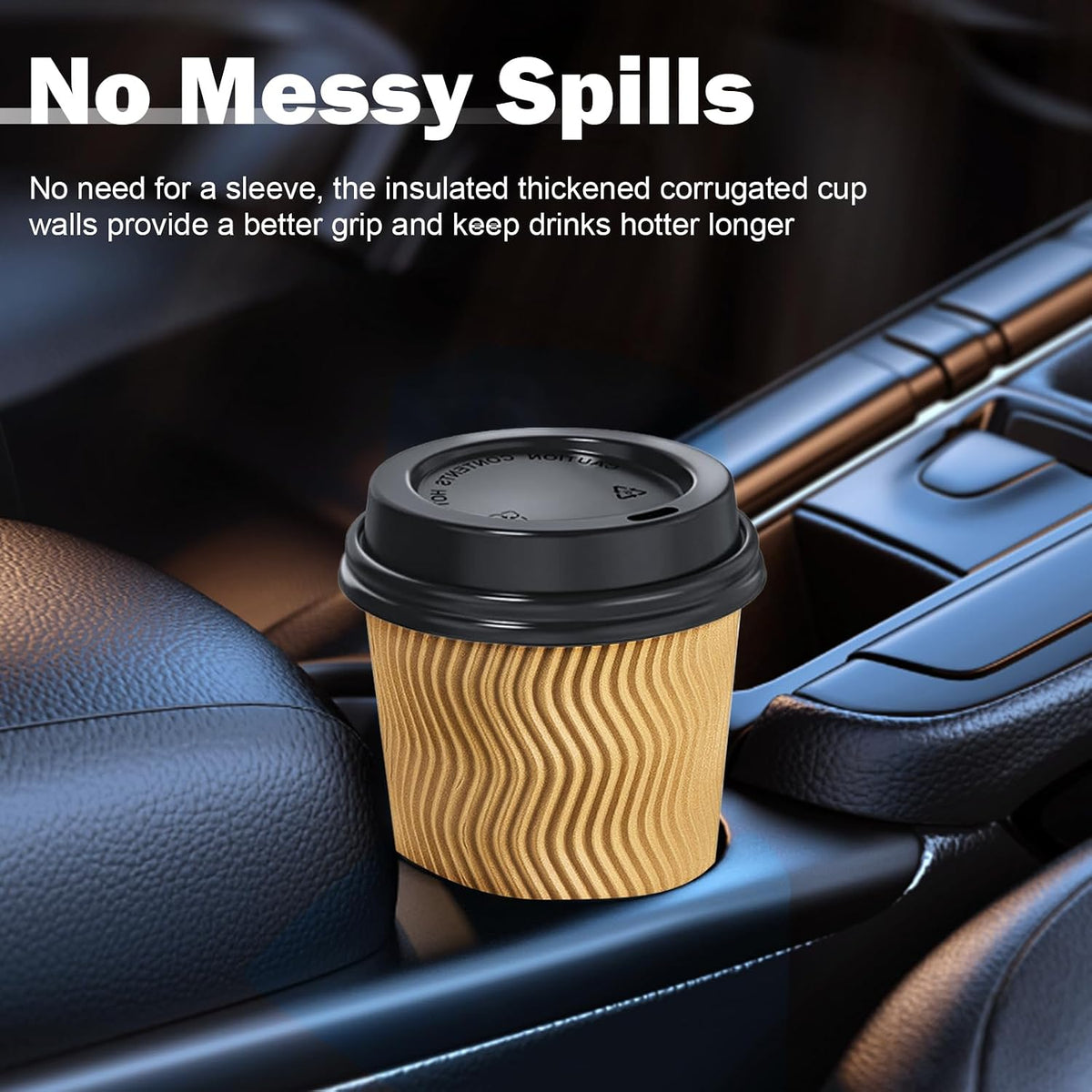 SIUQ 12 oz Coffee Cups-90 Pack Disposable Coffee Cups with Lids and Straws