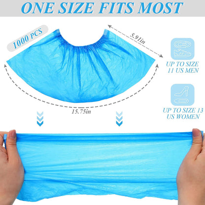 Vabean 1000 Pcs Disposable Shoe Covers Boot Cover, Blue
