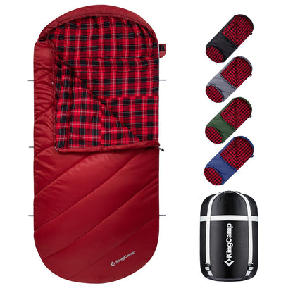 KingCamp Sleeping Bag for Adults Big & Tall 100% Flannel Sleeping Bag