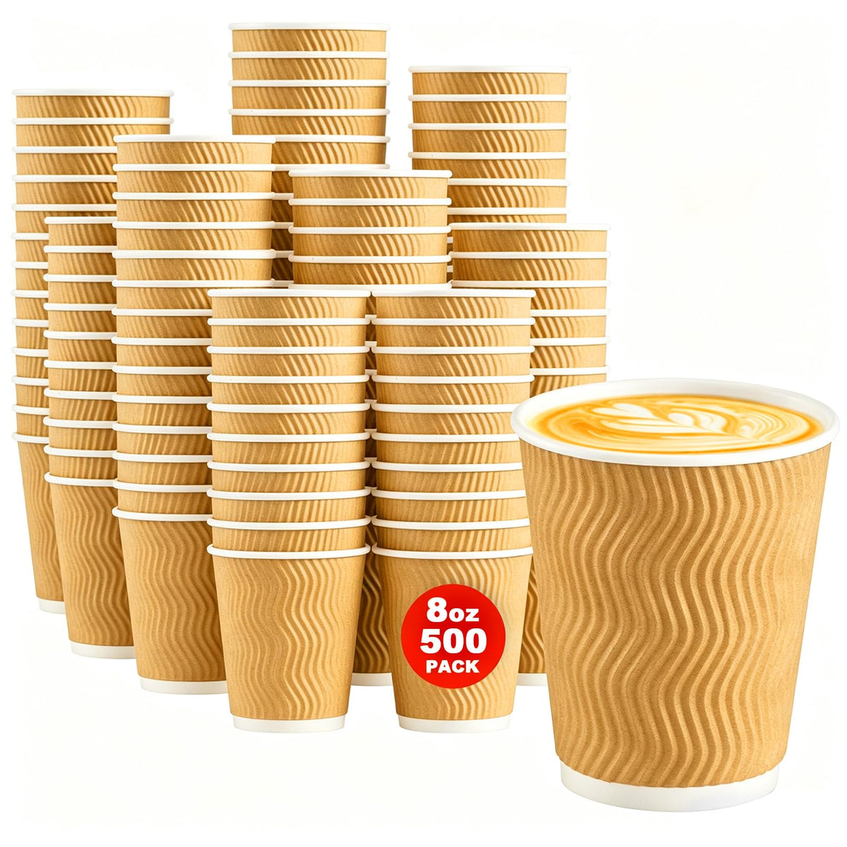 Lamosi 100 Pack Coffee Cups 12 oz, Disposable Paper Coffee Cups No Lids