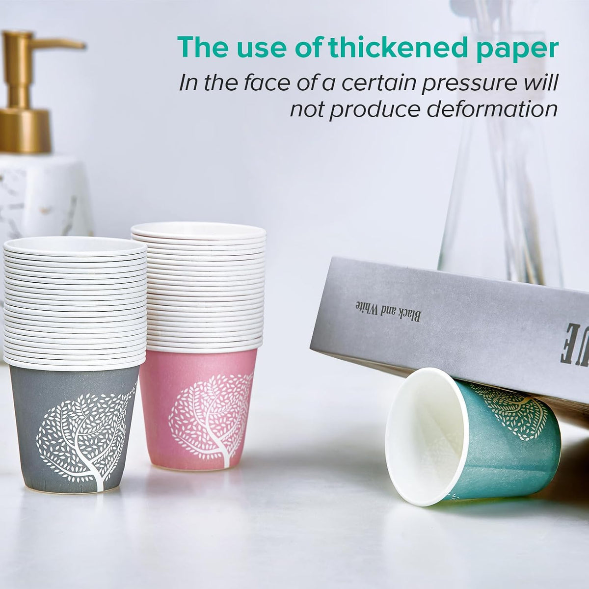 LITOPAK 600 Pack 3 oz Paper Cups, Colorful Disposable Mouthwash Cups 3 oz