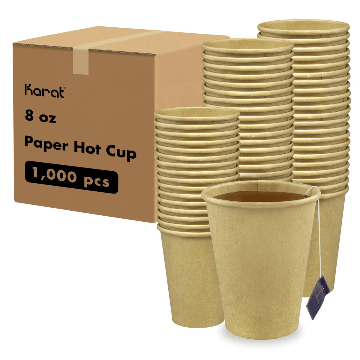 Karat [10oz - 1,000ct Coffee Cups, Paper Hot Cups, 90mm Diameter