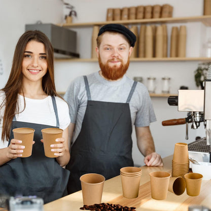Lamosi 200 Pack 8 oz Kraft Paper Cups, Brown Disposable Paper Coffee Cups