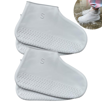 Waterproof Shoe Covers 2 Pairs, Non-Slip Reusable for Rain - Clear, L