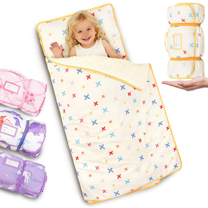 Primlect Toddler Nap Mat with Pillow, Thickened Extra Large Sleeping Bag