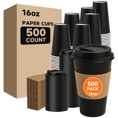 METAPRINT 300 Pack 12 oz Disposable Paper Coffee Cups, White