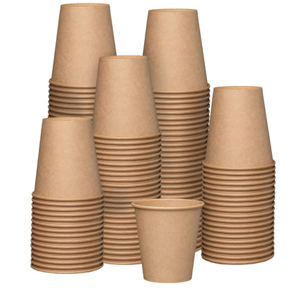 GUSTO 12 oz Kraft Paper Coffee Cups [100 Count] Unbleached