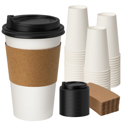 200 Pack 8oz Kraft Coffee Cups, Brown Kraft Disposable Paper Coffee Cups, Hot Coffee Cups & Cold Coffee Cups, Food-Safe Kraft Paper Cups, Heavy-Duty Disposable Paper Cups for Coffee, Tea, Cocoa, Water