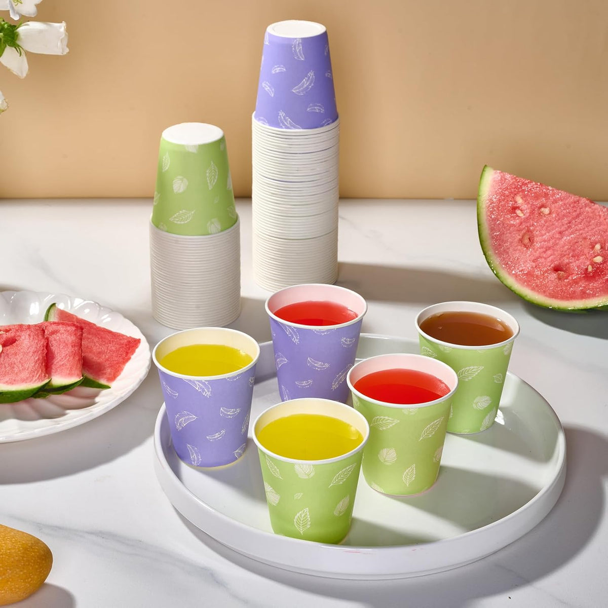 LITOPAK 1200 Pack 5 oz Paper Cups, Colorful Samll Paper Cups Disposable