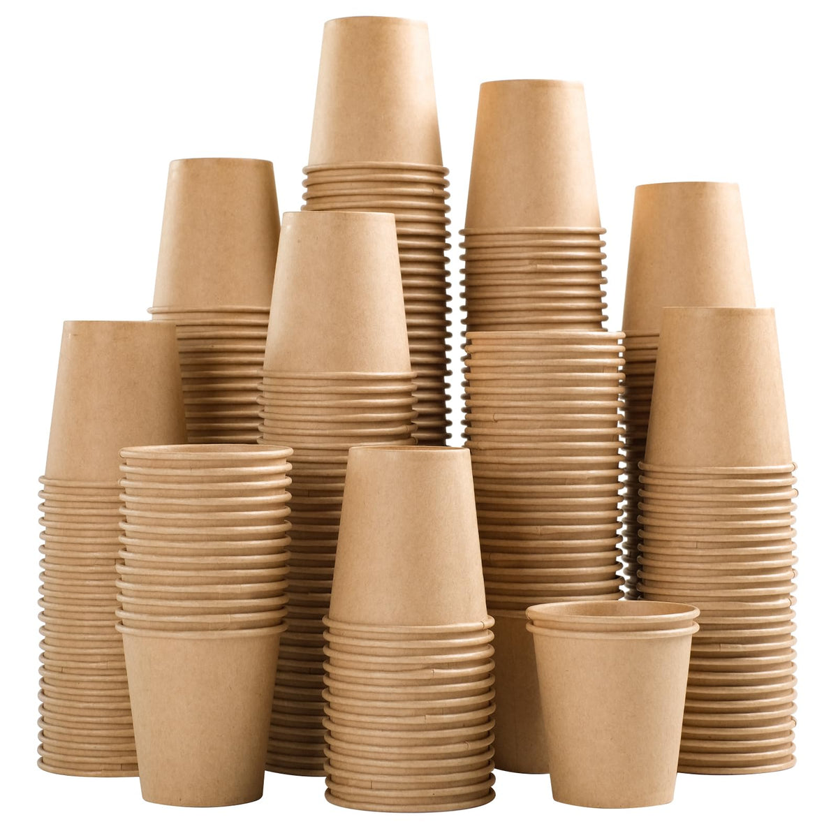 SIUQ 400 Pack 8 oz Kraft Paper Cups, Unbleached Disposable Coffee Cups