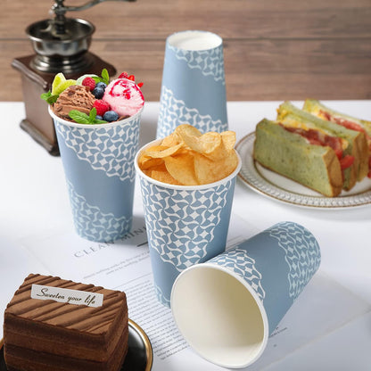 MUCHII 16 oz Coffee Cups, Disposable Paper Cups 210 Count, Disposable Cups