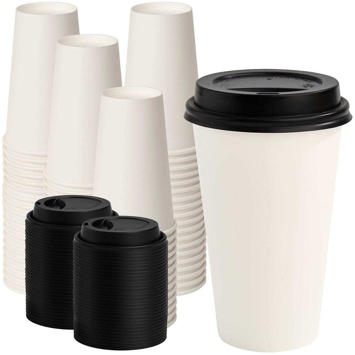 RACETOP 8 oz 1000 Pack Disposable Paper Coffee Cups, Ideal for Party, Home