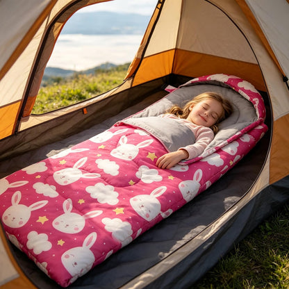 Kids Sleeping Bags - Camping Sleeping Bags with Carry Bag - Compact Sleeping Bag for Hiking, Backpacking 3 Season Warm & Cool Weather, Lightweight Waterproof Outdoor Travel for Boys Girls
