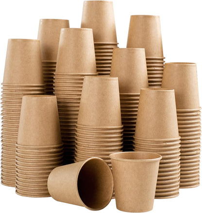 Lamosi 200 Pack 8 oz Kraft Paper Cups, Brown Disposable Paper Coffee Cups