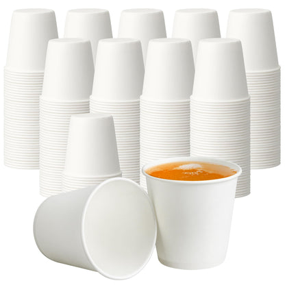 200 Pack 8oz Kraft Coffee Cups, Brown Kraft Disposable Paper Coffee Cups, Hot Coffee Cups & Cold Coffee Cups, Food-Safe Kraft Paper Cups, Heavy-Duty Disposable Paper Cups for Coffee, Tea, Cocoa, Water