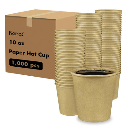 Karat [10oz - 1,000ct Coffee Cups, Paper Hot Cups, 90mm Diameter