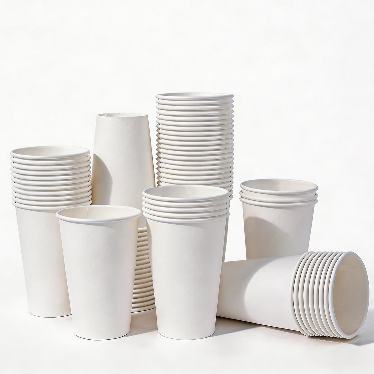 MOUMOULIFE Disposable Paper Coffee Cups 12 oz 300 Count Hot Paper Cups