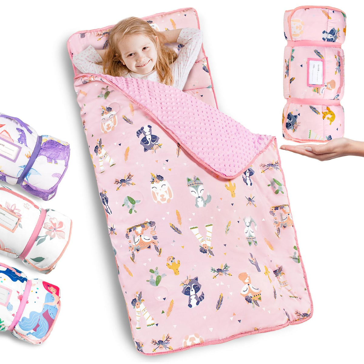 Primlect Toddler Nap Mat with Pillow, Thickened Extra Large Sleeping Bag