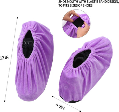 5 Pairs Reusable Non Slip Shoe Covers, Premium Soft Washable Thickened Boot Shoe Covers for Household, Office, Laboratory