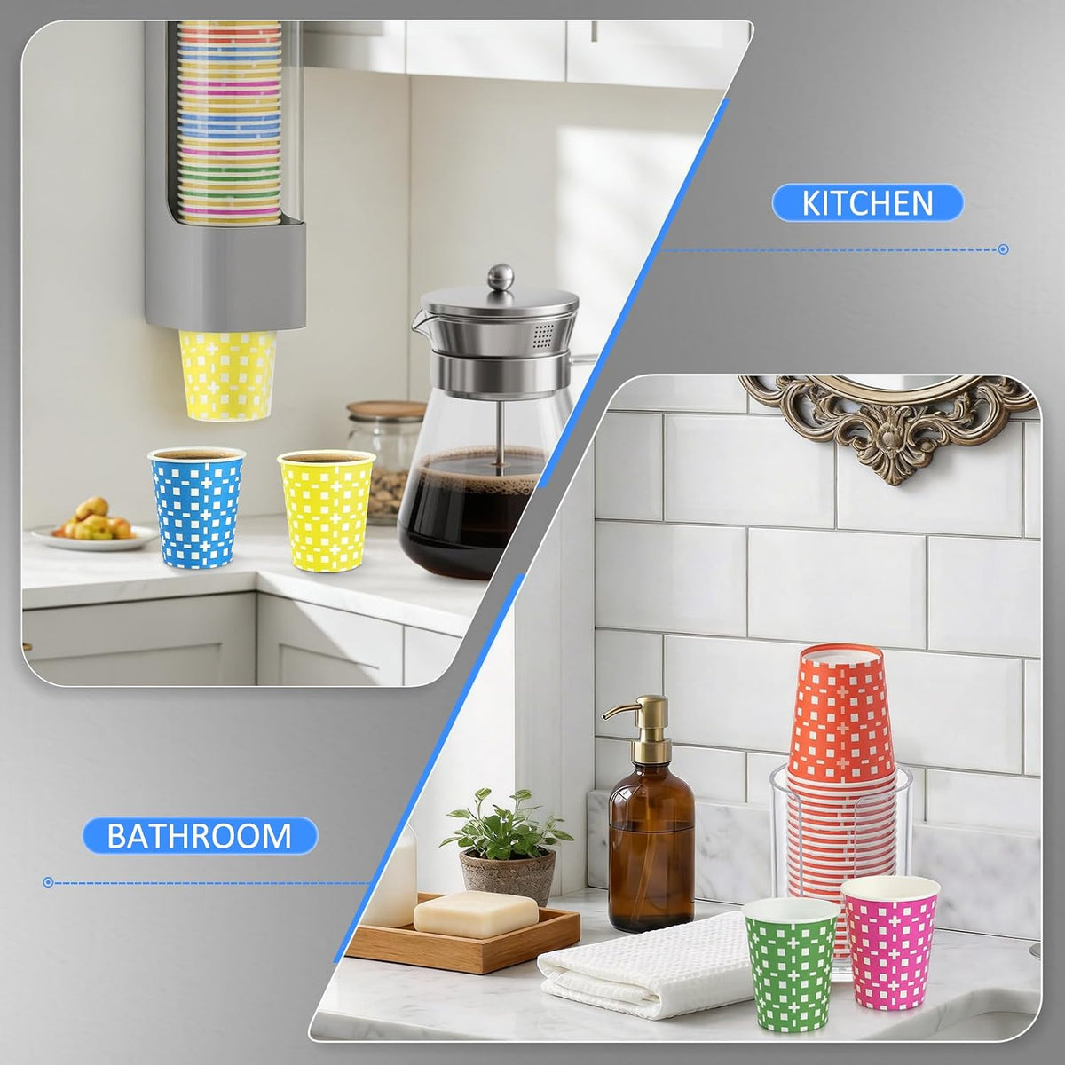 5oz Paper Cups, Small Bathroom Mouthwash Disposable Cups