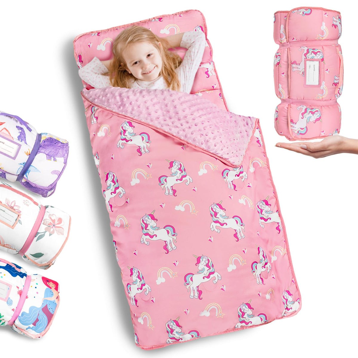 Primlect Toddler Nap Mat with Pillow, Thickened Extra Large Sleeping Bag