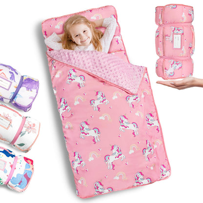 Primlect Toddler Nap Mat with Pillow, Thickened Extra Large Sleeping Bag